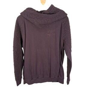 Nike Hoodie‎ Womens Sz XL Sweatshirt Textured Sleeves & Hood Purple Heavyweight